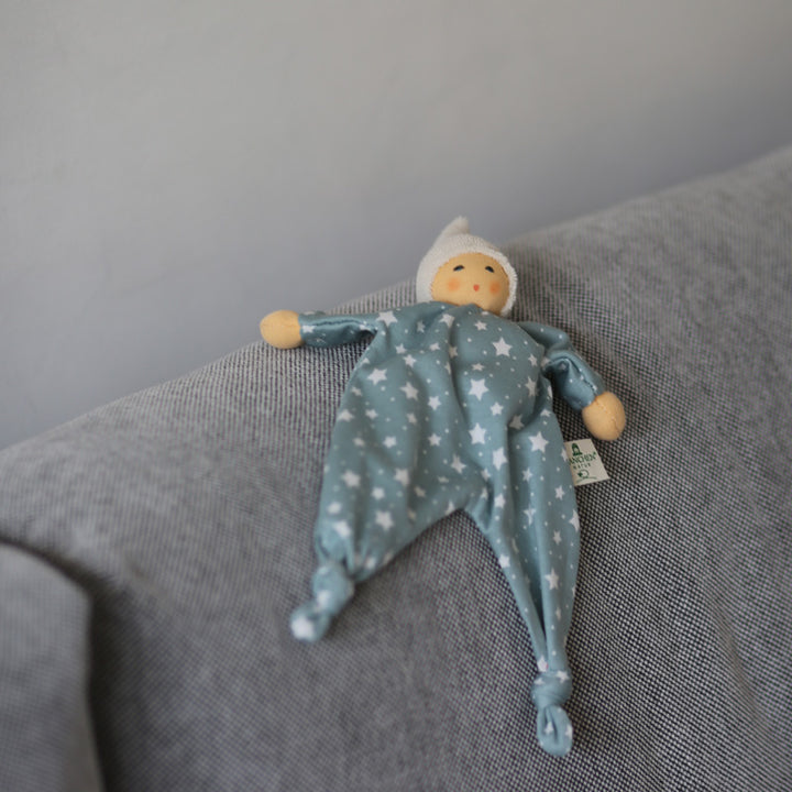 Nanchen Organic Blanket Doll, Stars light blue