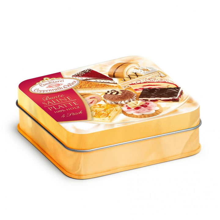 mixed pastries in a tin