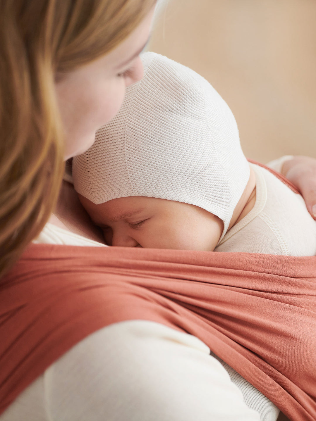 natural silk knit baby bonnet