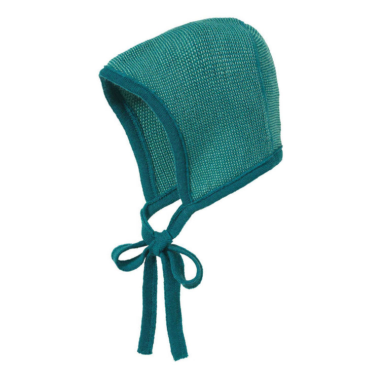 Disana knit baby bonnet