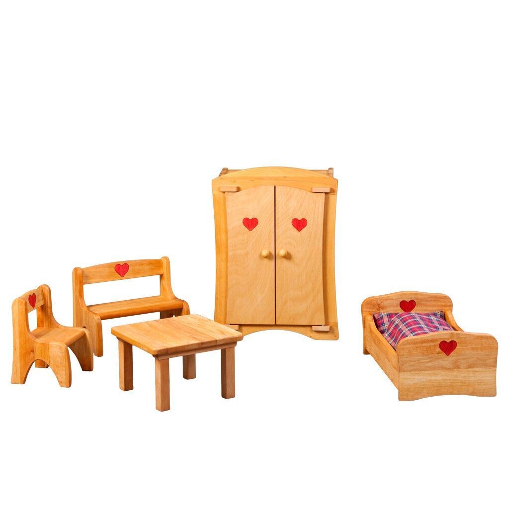 big doll's bench with heart