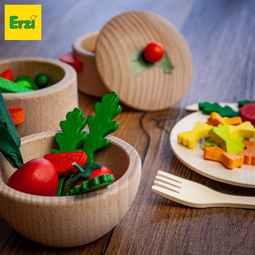 wooden toy play cutlery set