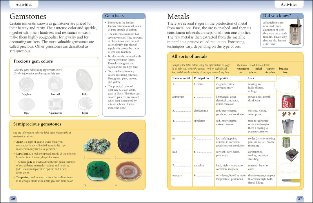 Rocks & Minerals workbook