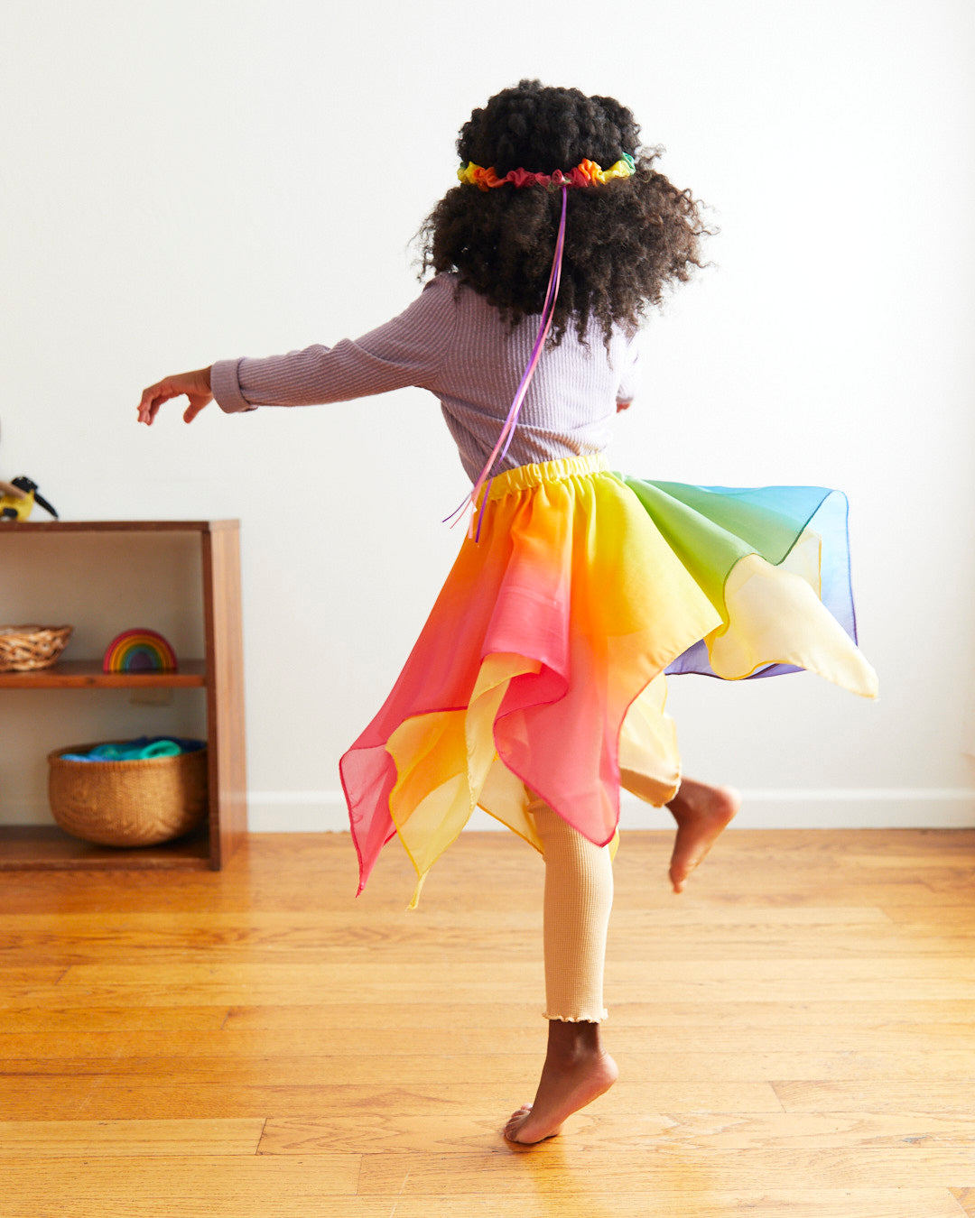 rainbow silk fairy skirt