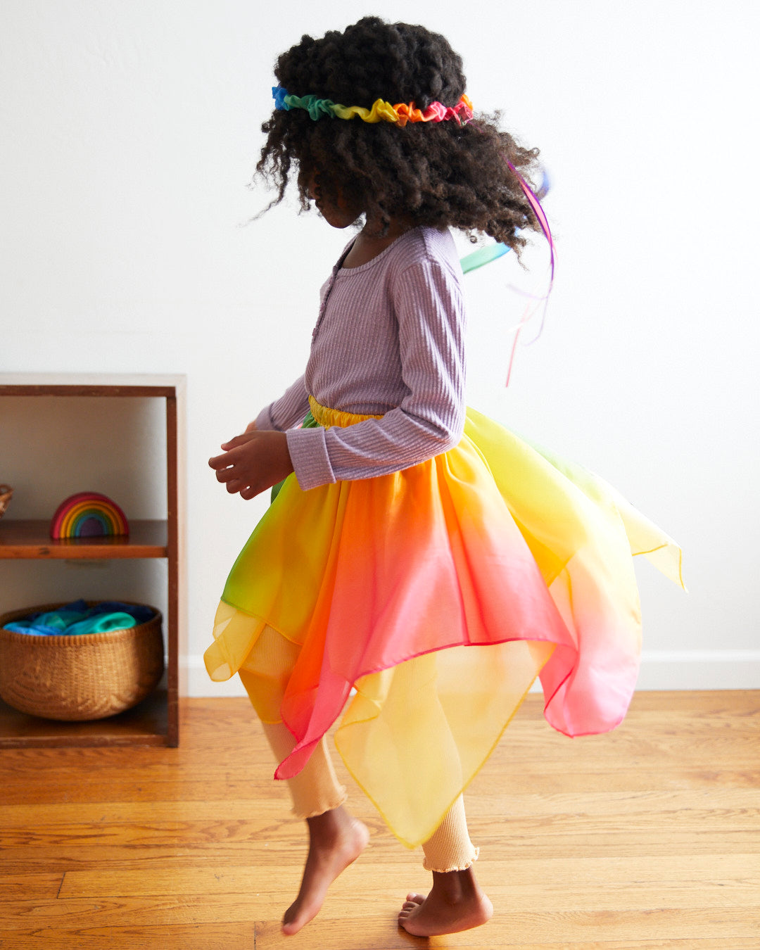 rainbow silk fairy skirt