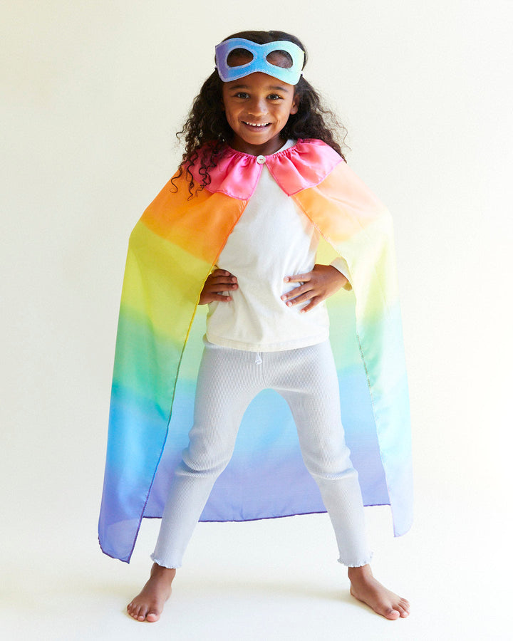 silk rainbow cape