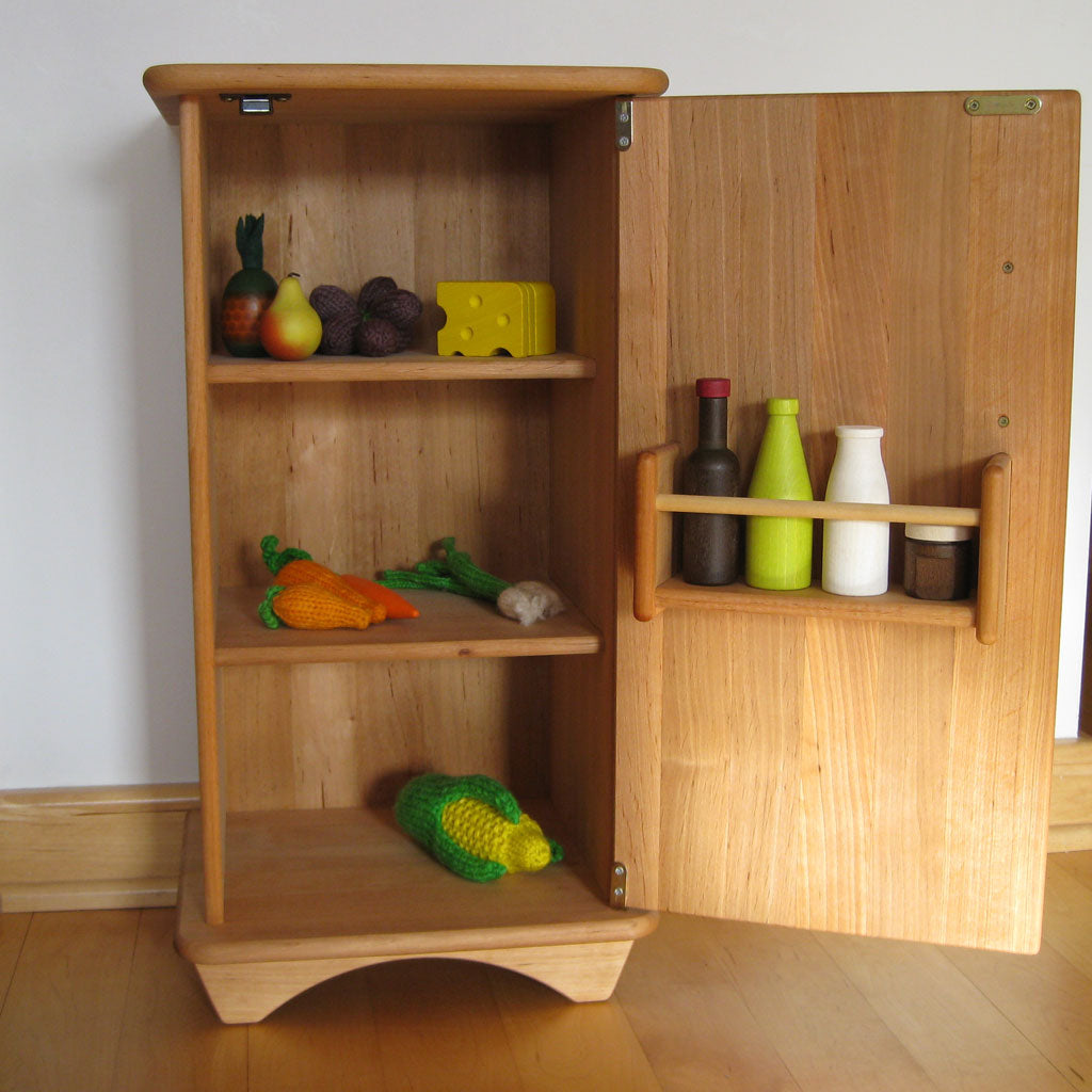 wooden play fridge