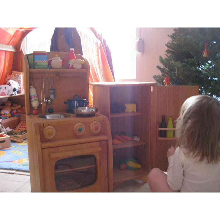 wooden play fridge