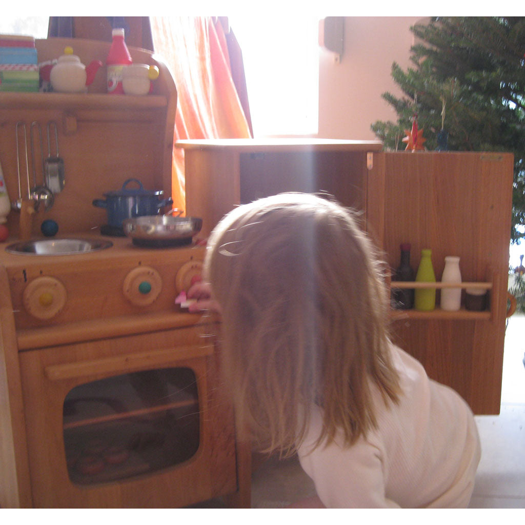 wooden play fridge