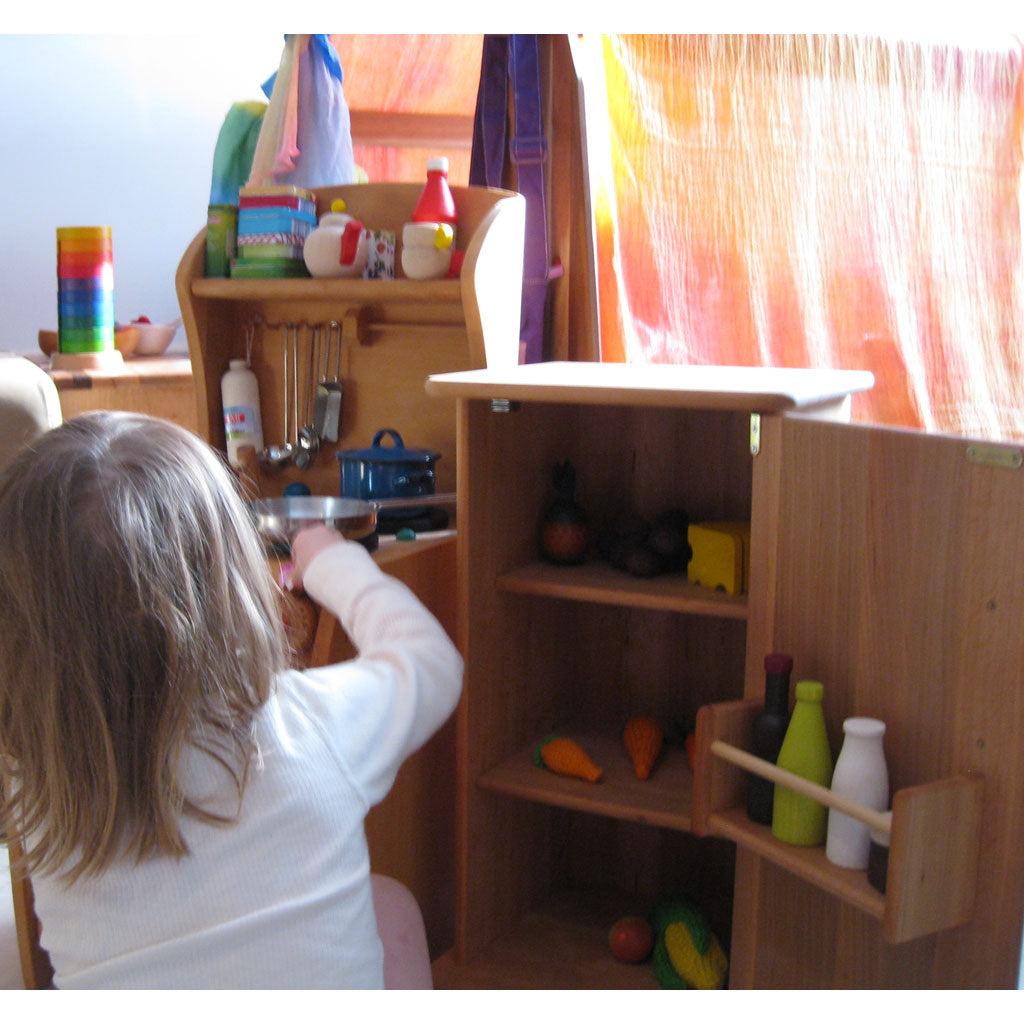 wooden play fridge