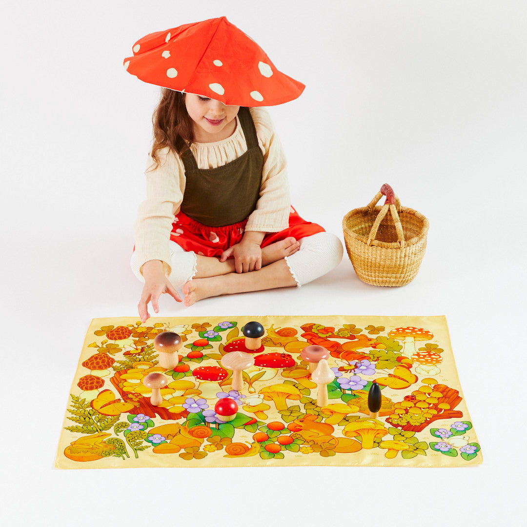 wooden mushroom set