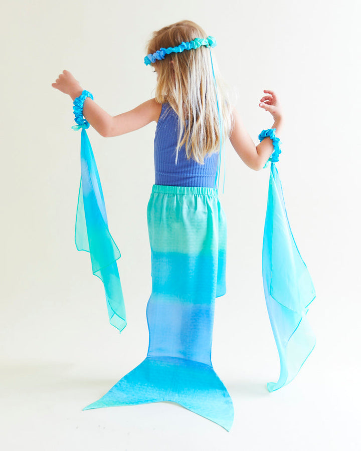 silk blue merfolk tail