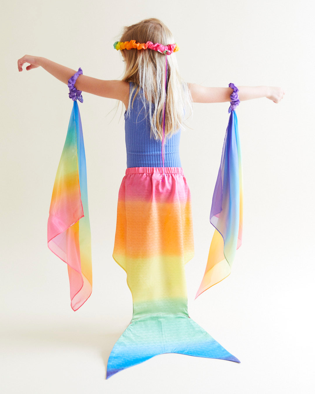 silk rainbow merfolk tail