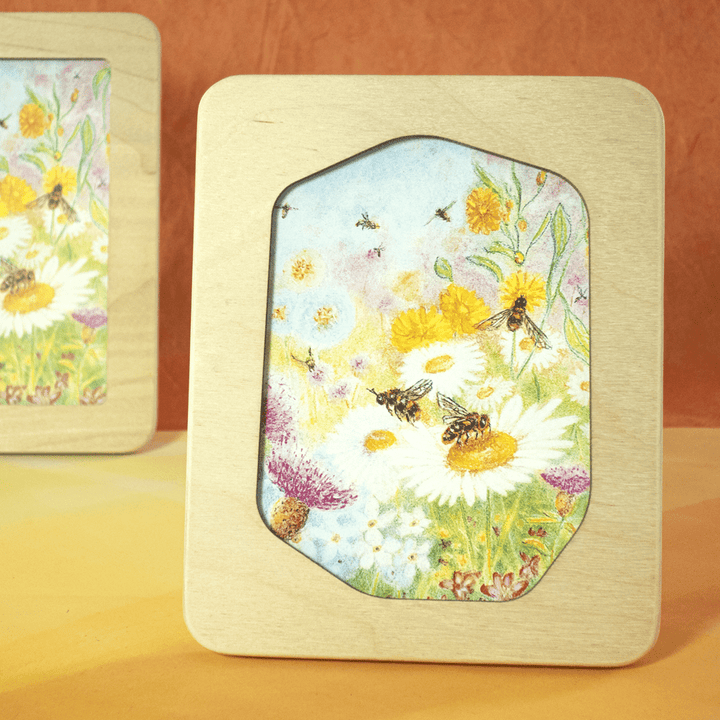 Bee Pasture chalk drawing postcard