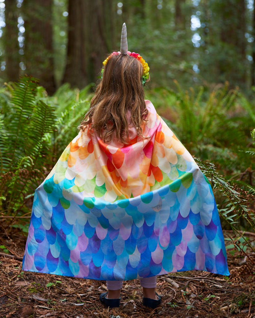 Sarah's Silks rainbow unicorn (phoenix or mermaid) scales playsilk