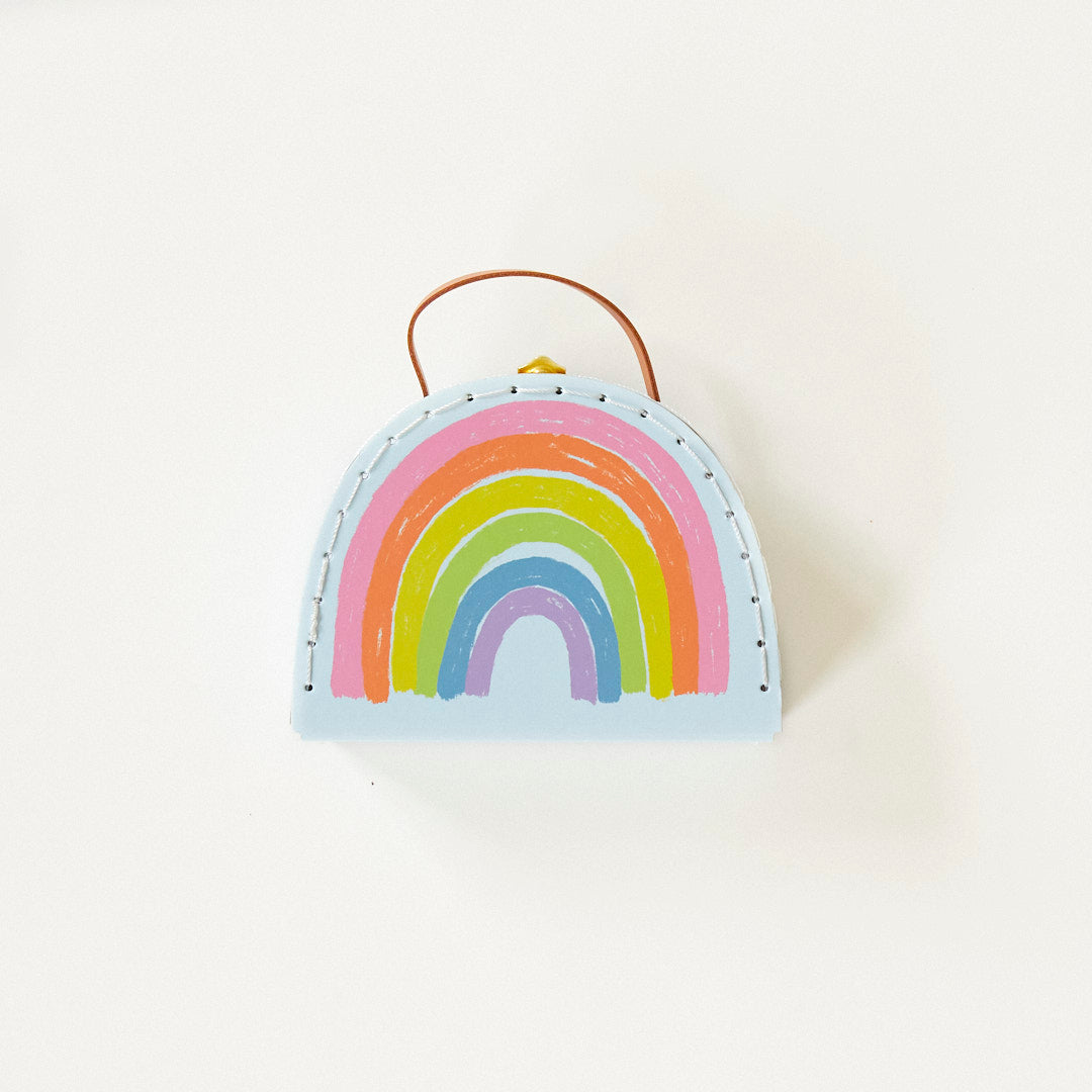 mini rainbow suitcase