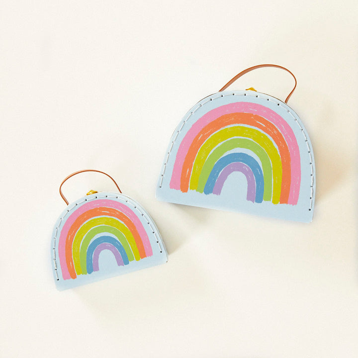 mini rainbow suitcase