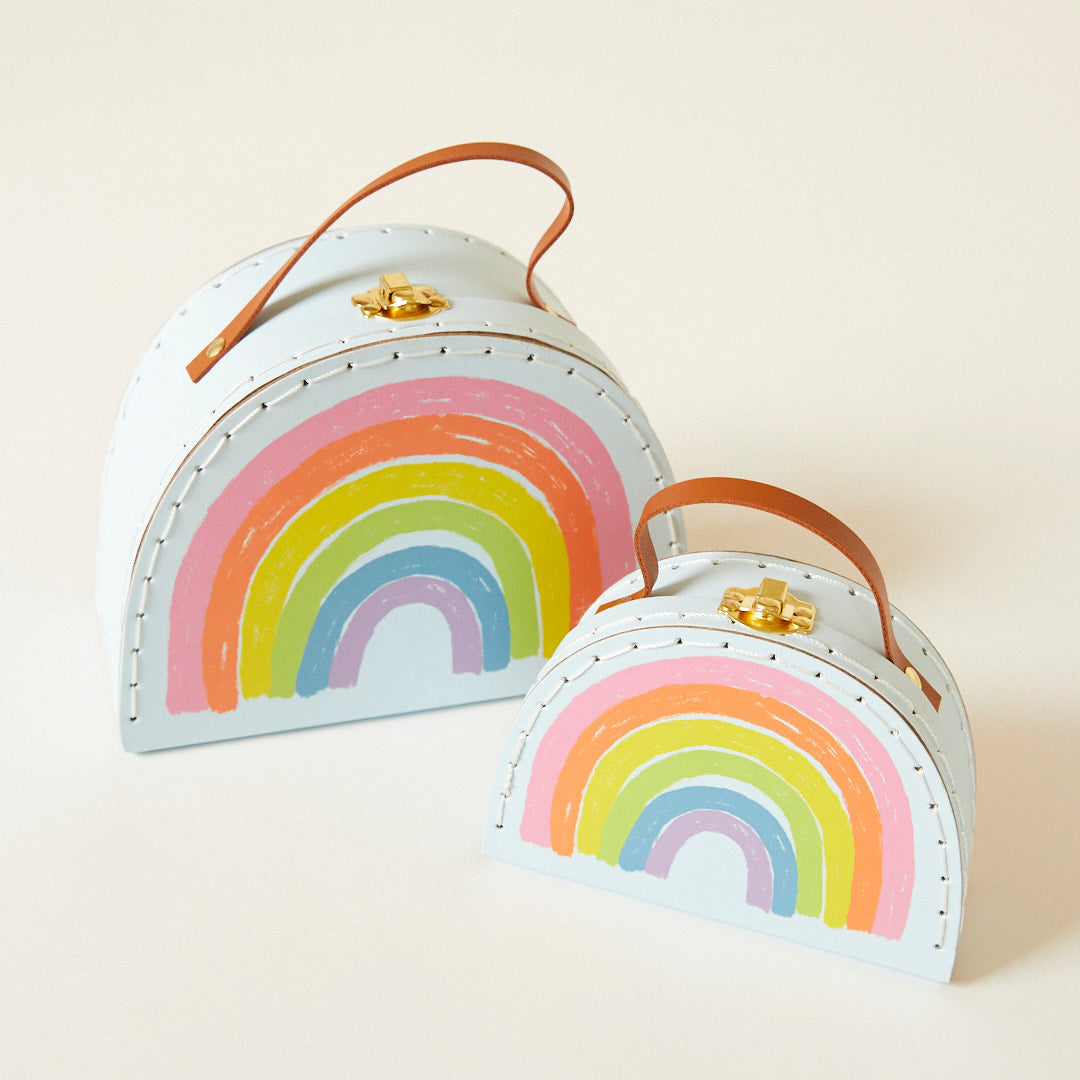 mini rainbow suitcase