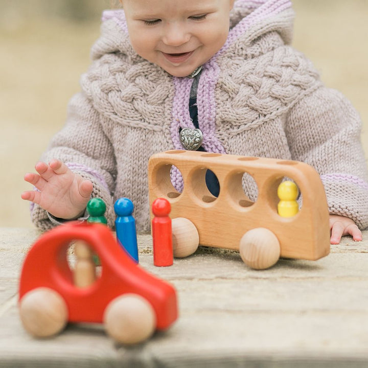 Konrad Keller blue push car with peg person