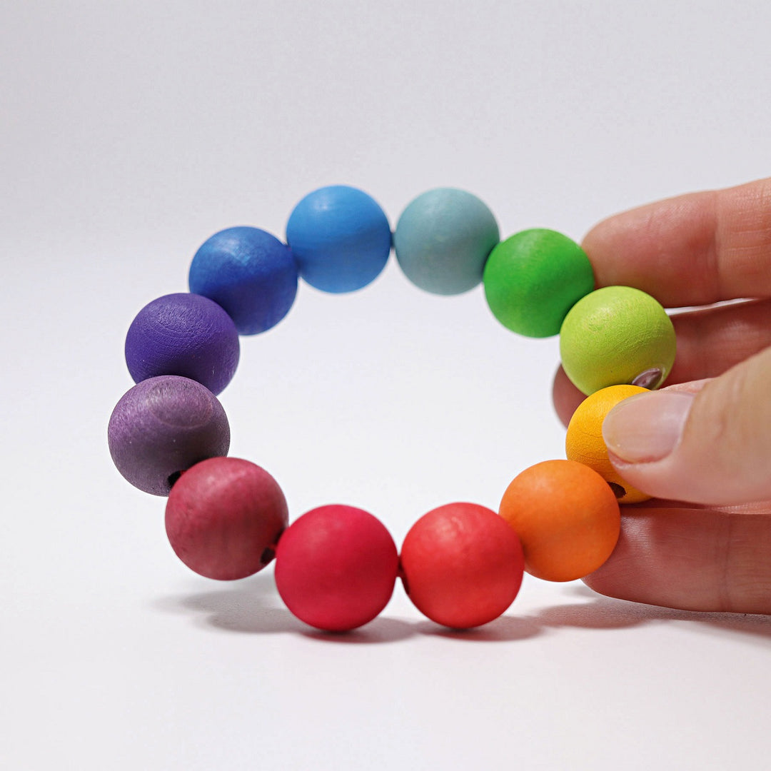 wooden bead, multi-coloured 20mm