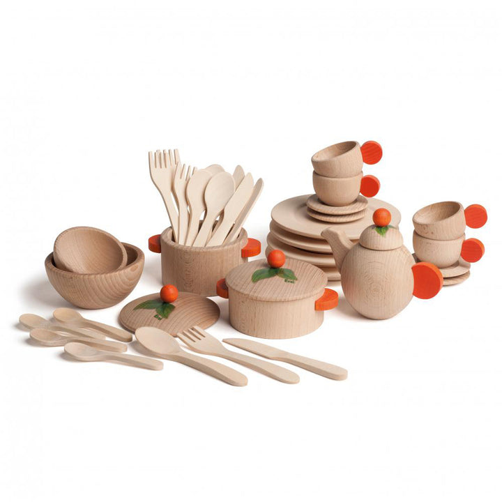 wooden dish set