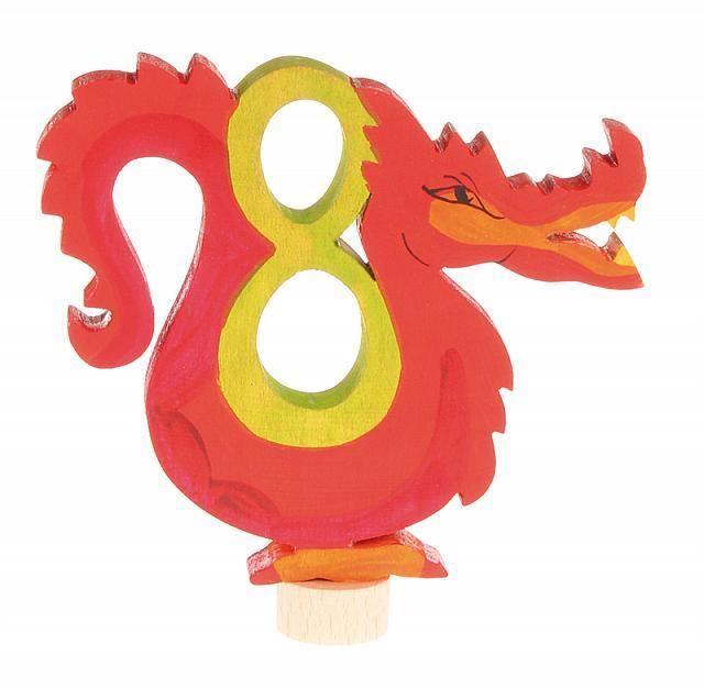 fairy figure number 8, dragon ornament for birthday ring