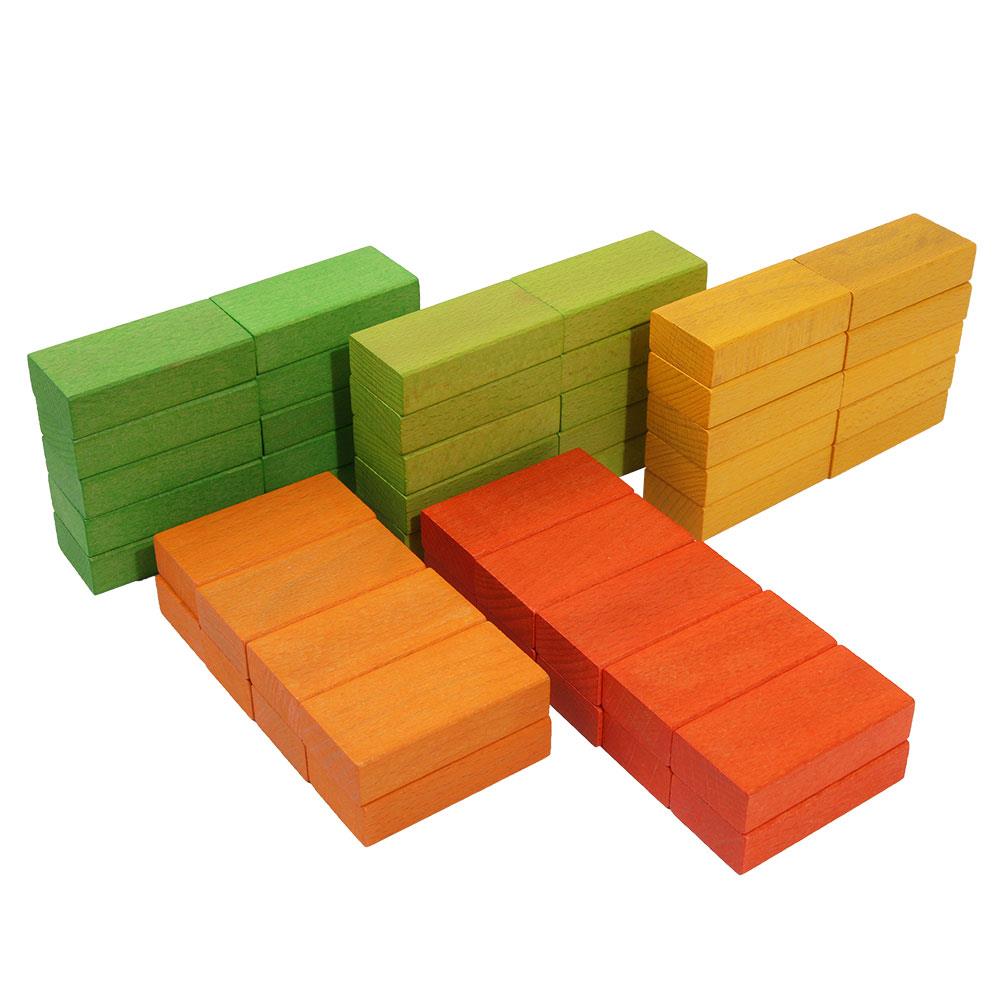 Froebel building blocks, stained