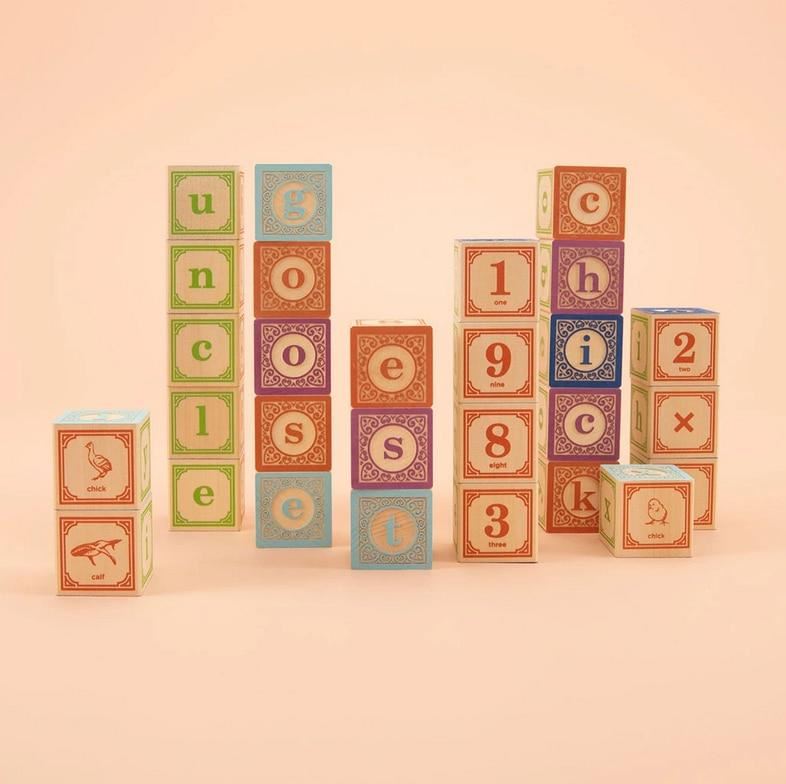 classic lower case alphabet blocks