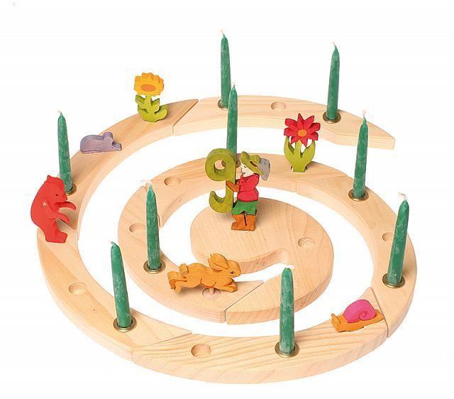 wooden birthday & advent spiral