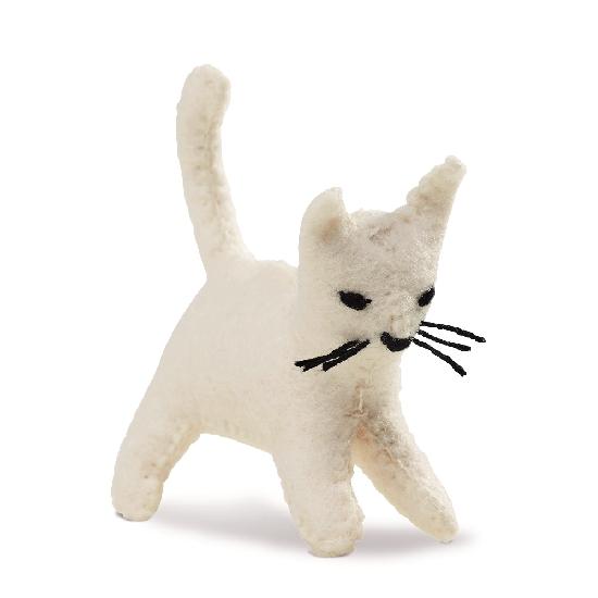 felt cat, white