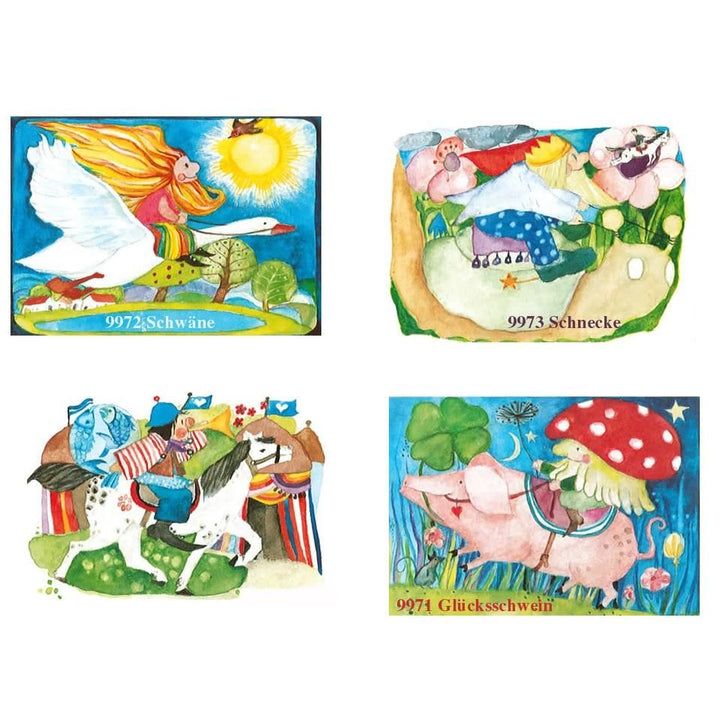 fairy tale riders set of 4 postcards