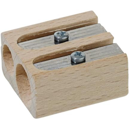 Simple wooden 2-hole sharpener