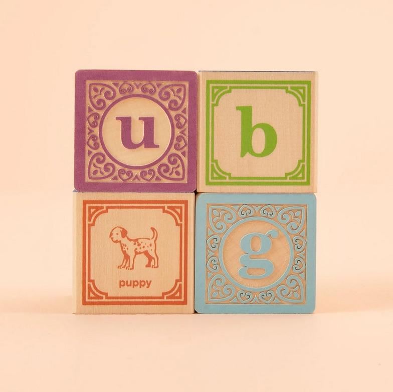 classic lower case alphabet blocks