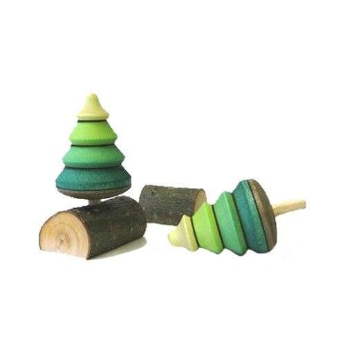 Oh Tannenbaum wooden spinning top