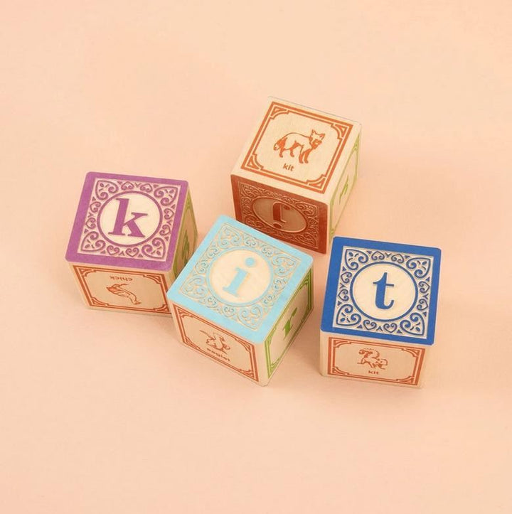 classic lower case alphabet blocks