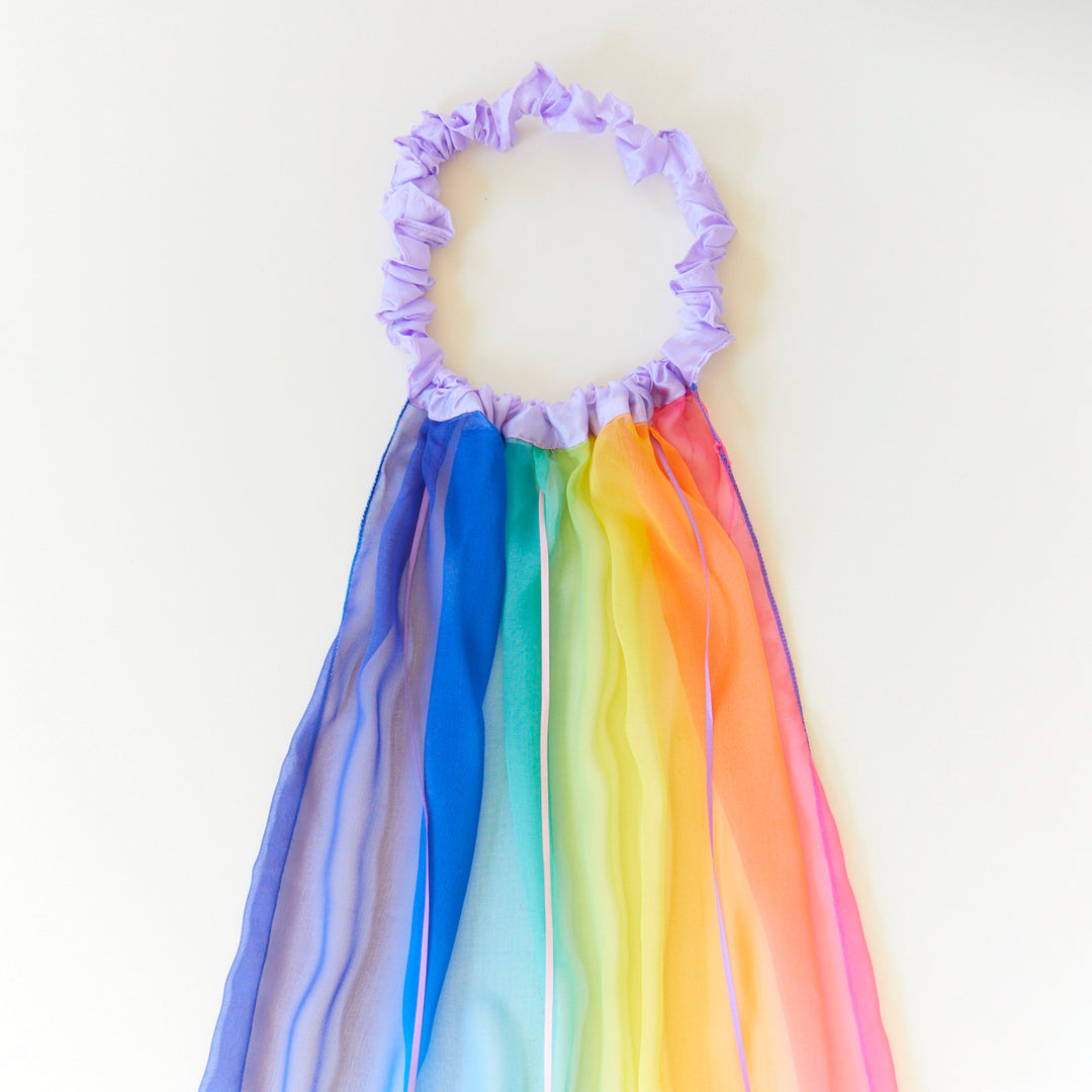 silk rainbow veil