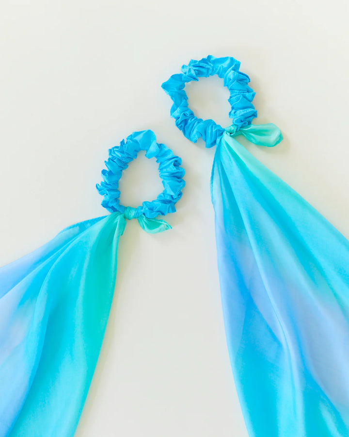 Sarah's Silks sea blue wrist streamers