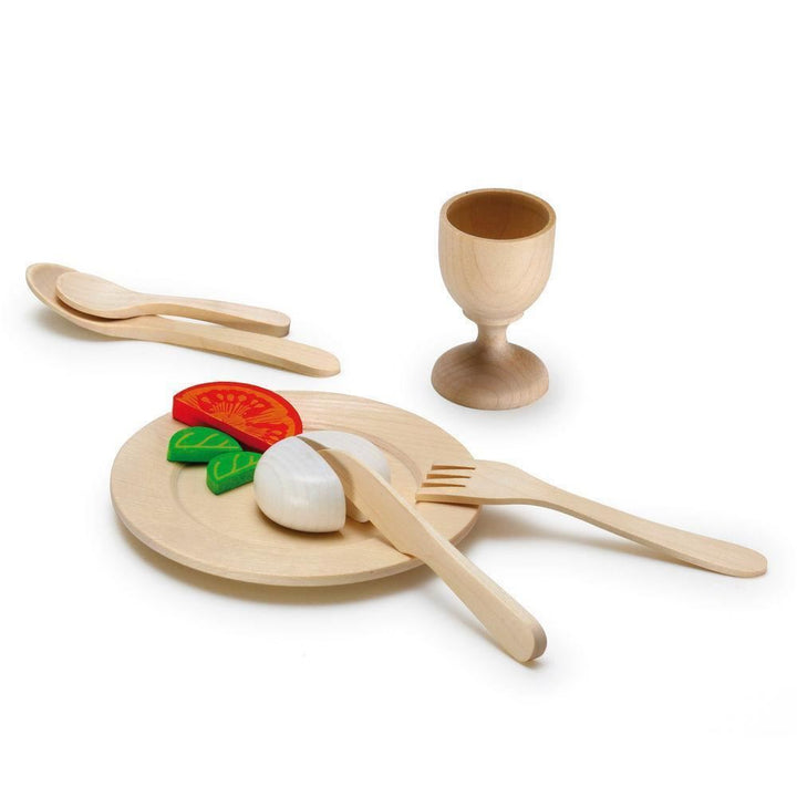 wooden toy play cutlery set