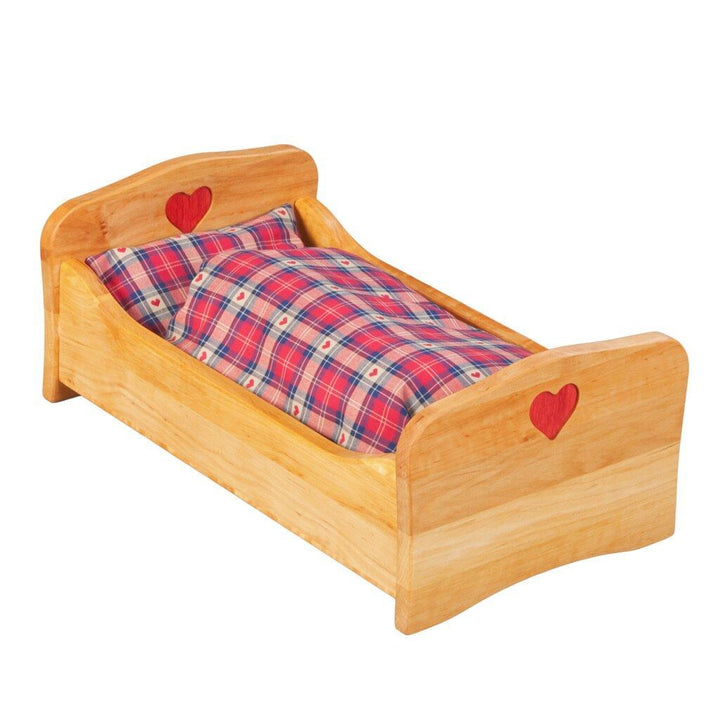 doll's bed with heart