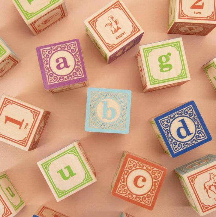 classic lower case alphabet blocks