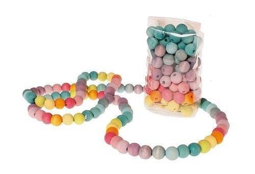 pastel wooden beads, set of 120